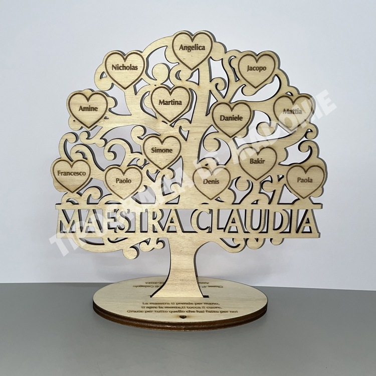 A mia mamma - Candela personalizzata a pilastro di legno Woodines  Candelieri della vita Albero genealogico 1-10 Nome per la nonna di mamma  Mère