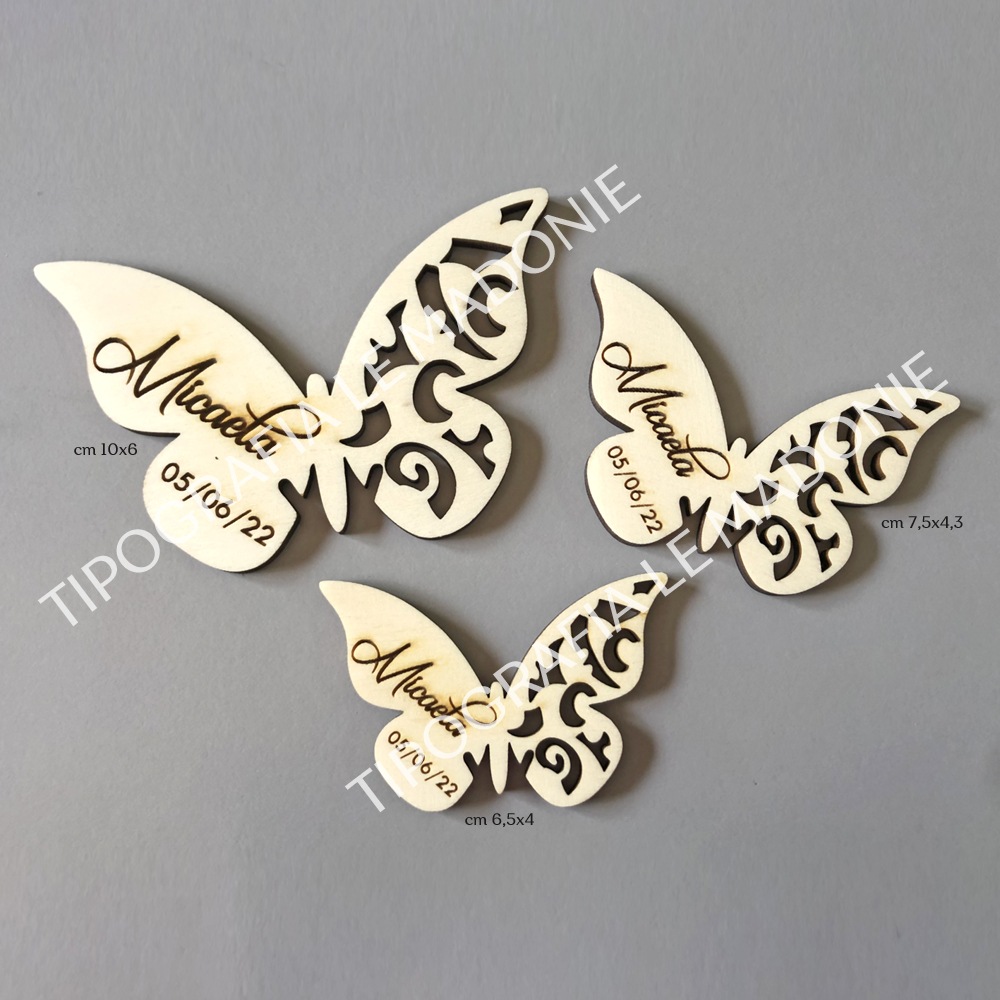 Segnaposto/bomboniera farfalla traforata personalizzata – Mod. 2 –  Madoniegadget