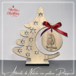 Albero di Natale appendipallina in legno con pallina "Presepe - Buon Natale" - mod. 2