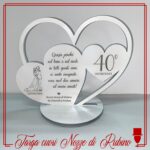Targa cuori intrecciati - Nozze di Rubino - mod. 2